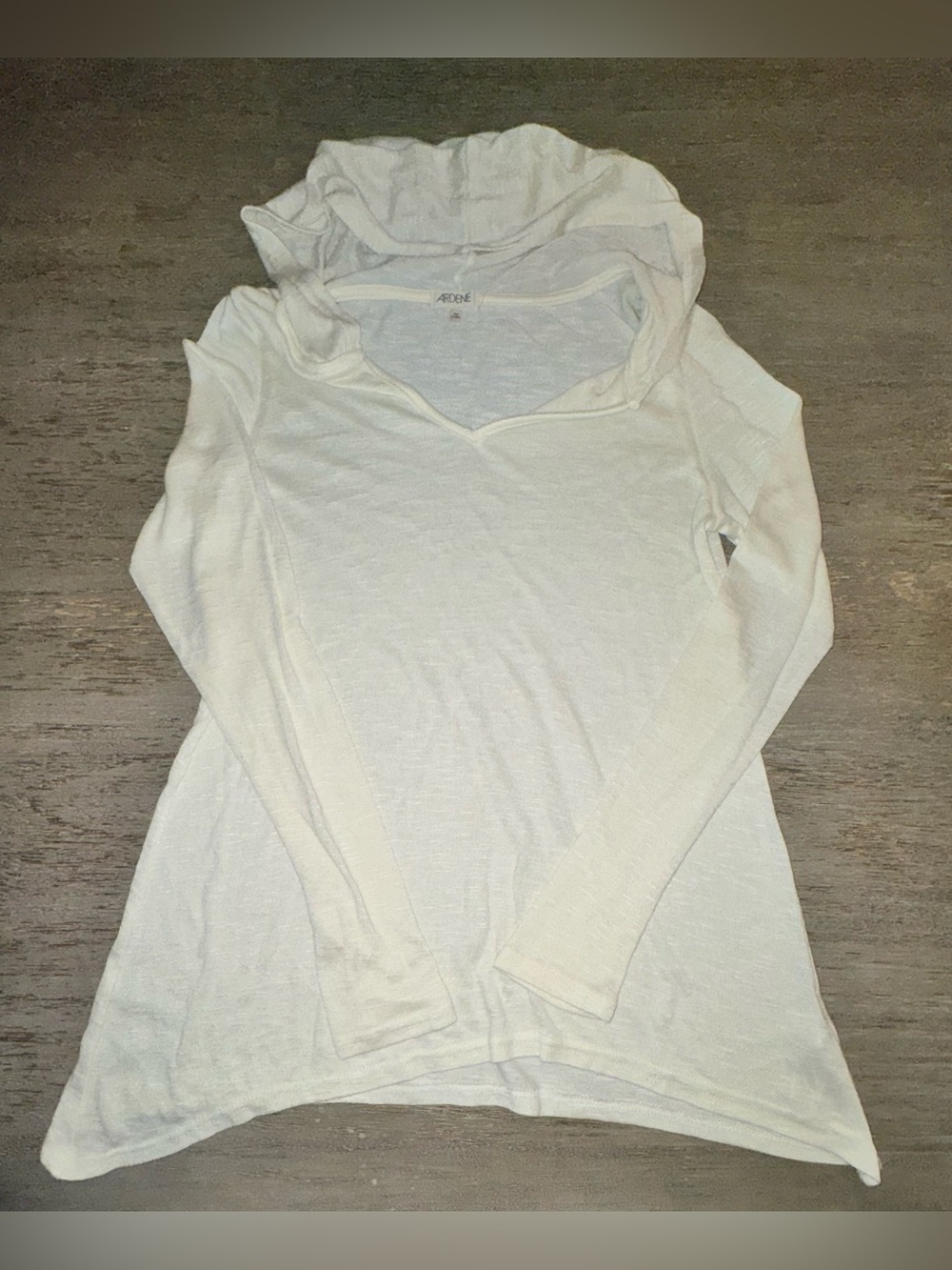 Ardene Cream Hooded Lightweight Knit Top